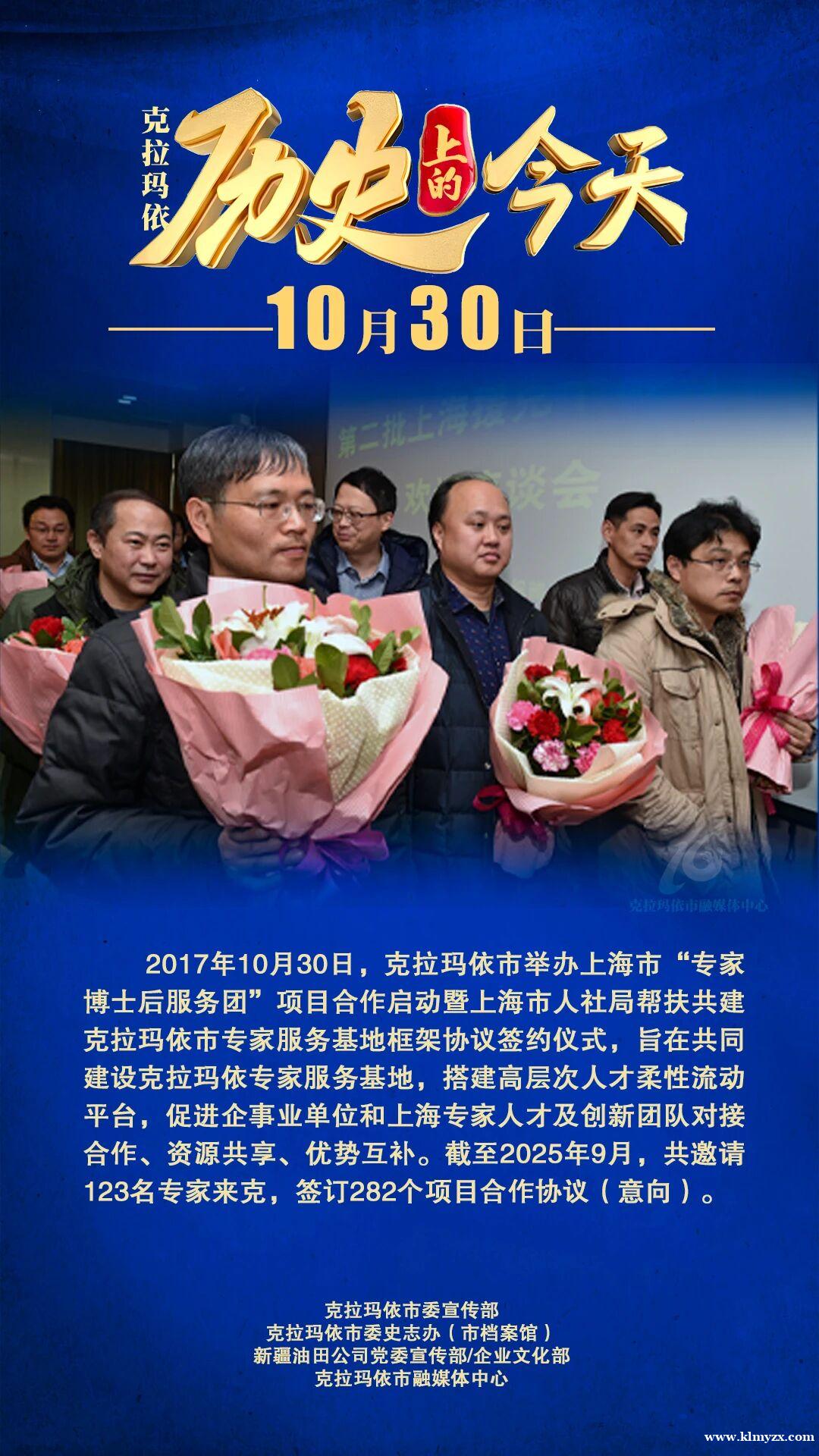 【历史上的今天】克拉玛依市举办上海市“专家博士后服务团”项目合作启动